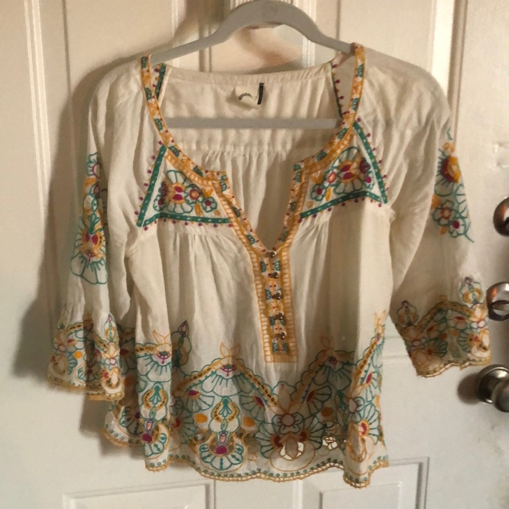 Anthropologie Embroidered Blouse